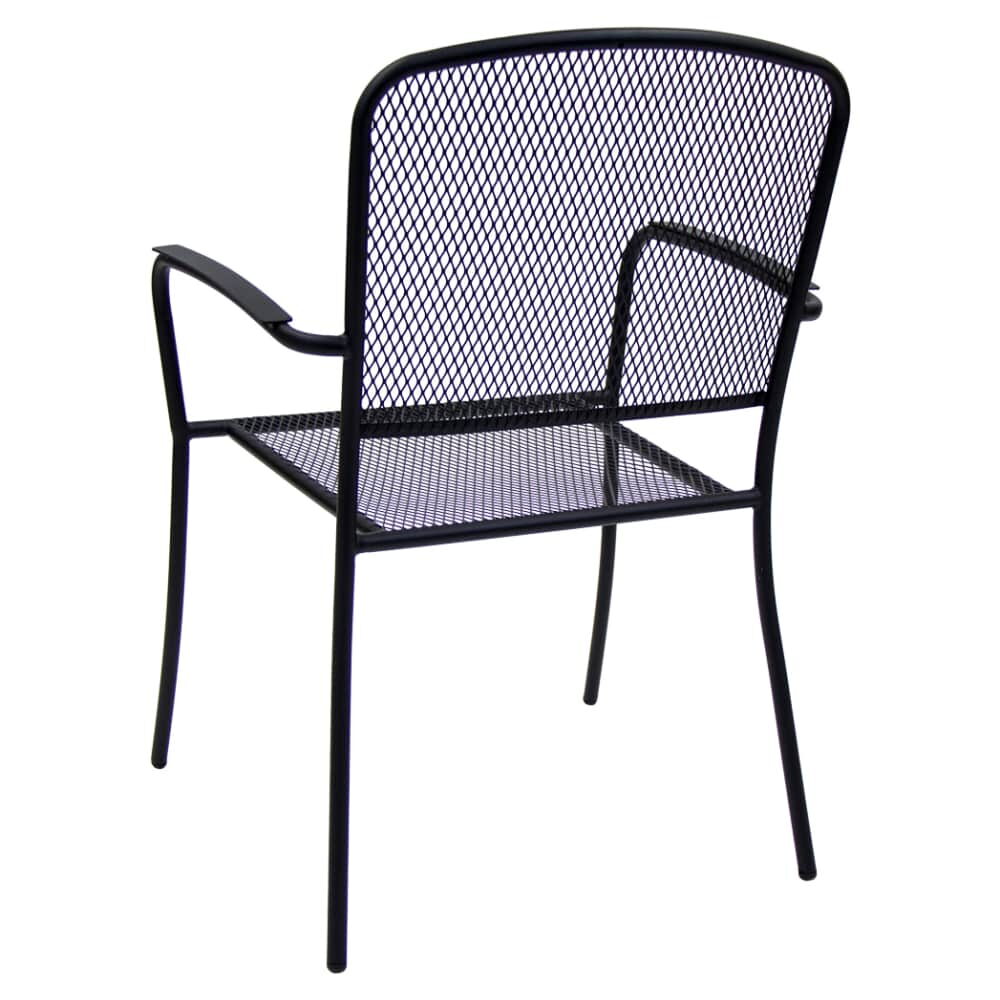 Square Back Metal Mesh Patio Armchair