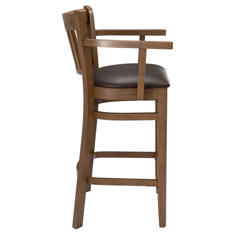 Slatted wood bar stool