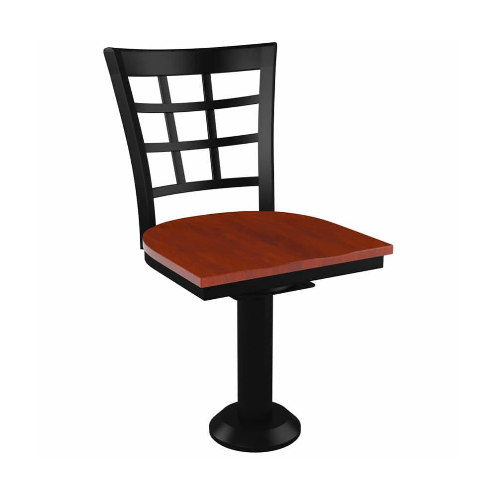 Window-Back Bolt-Down Swivel Metal Chair