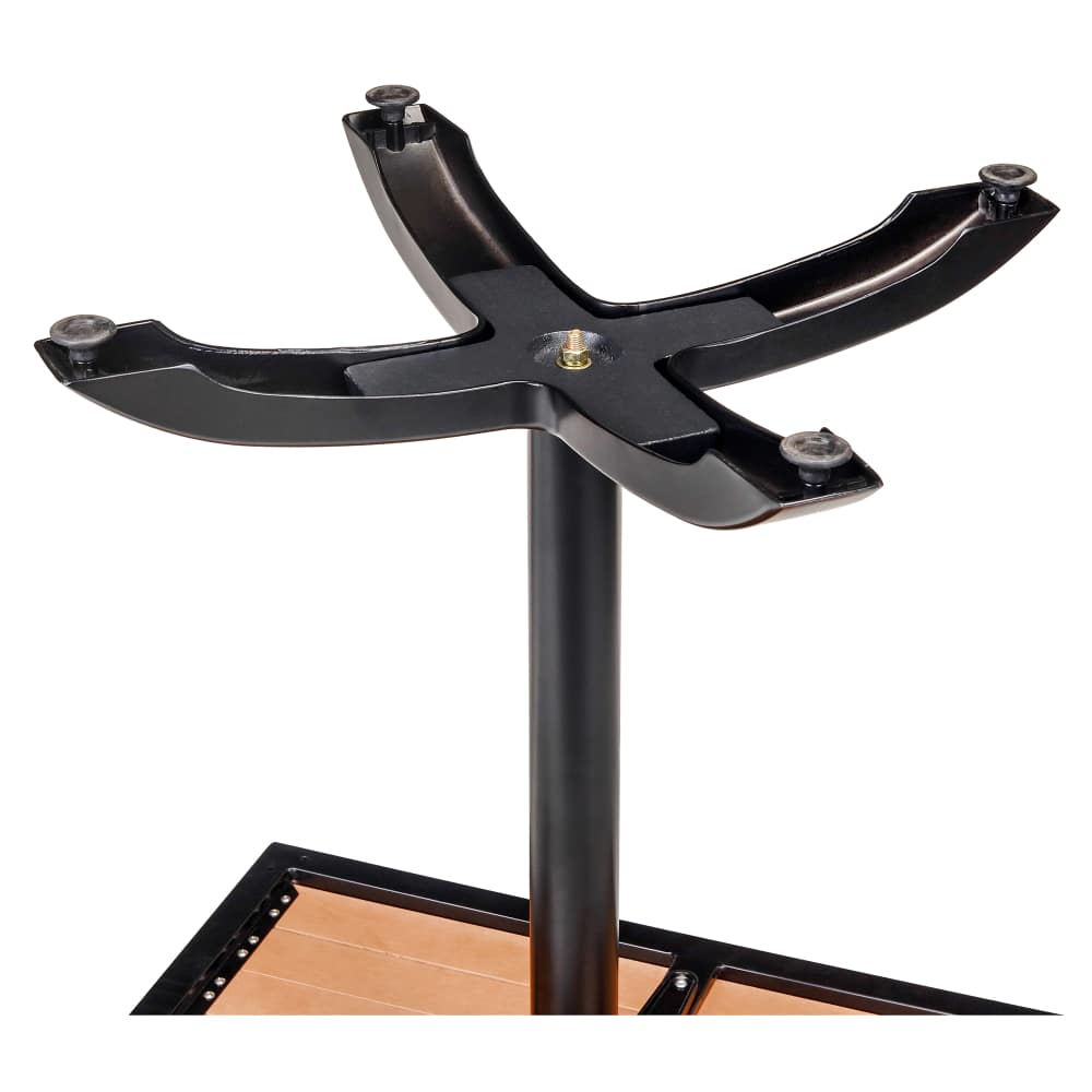 Black aluminum patio with faux teak top | Dining table