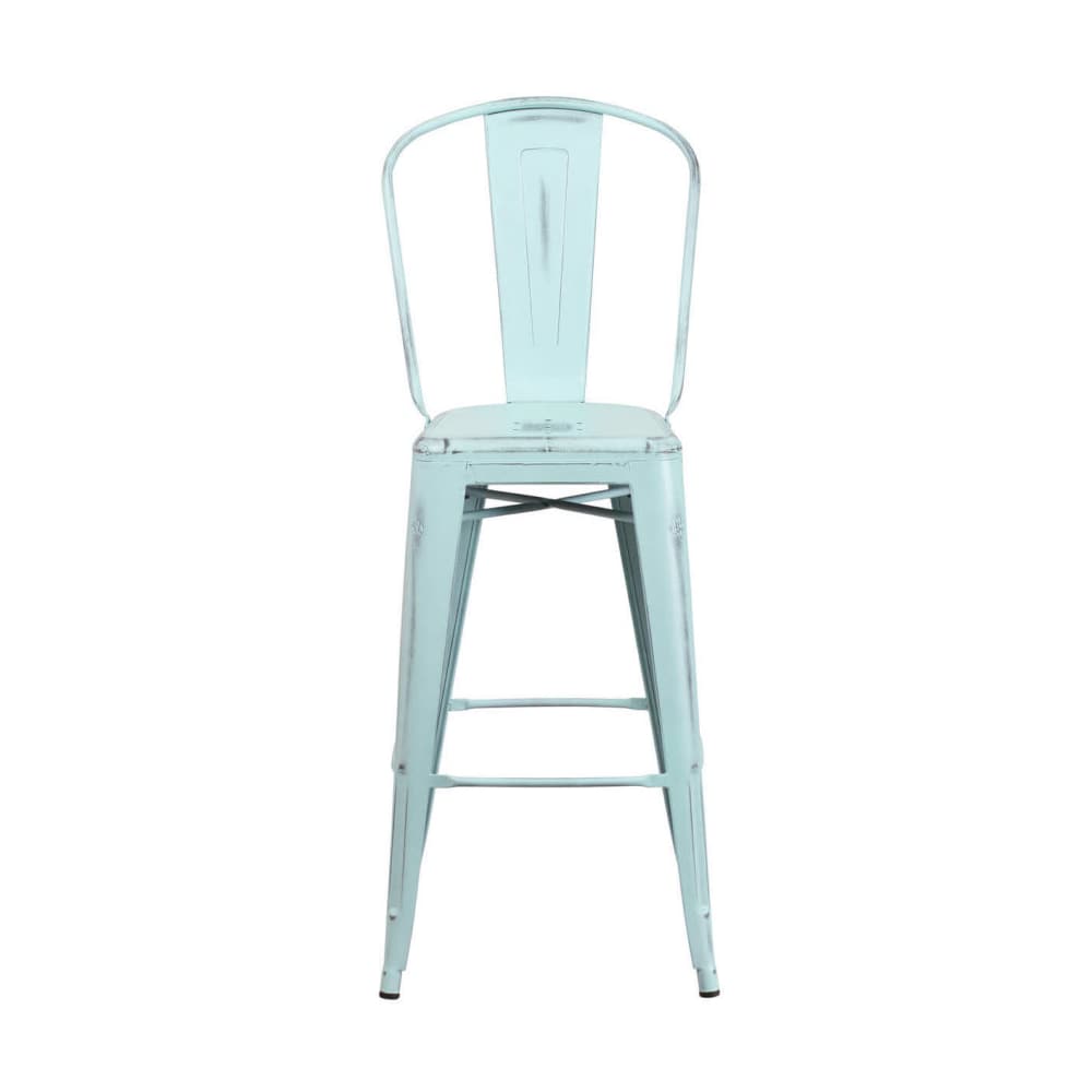Distressed Ice blue Bistro Style | Bar stool
