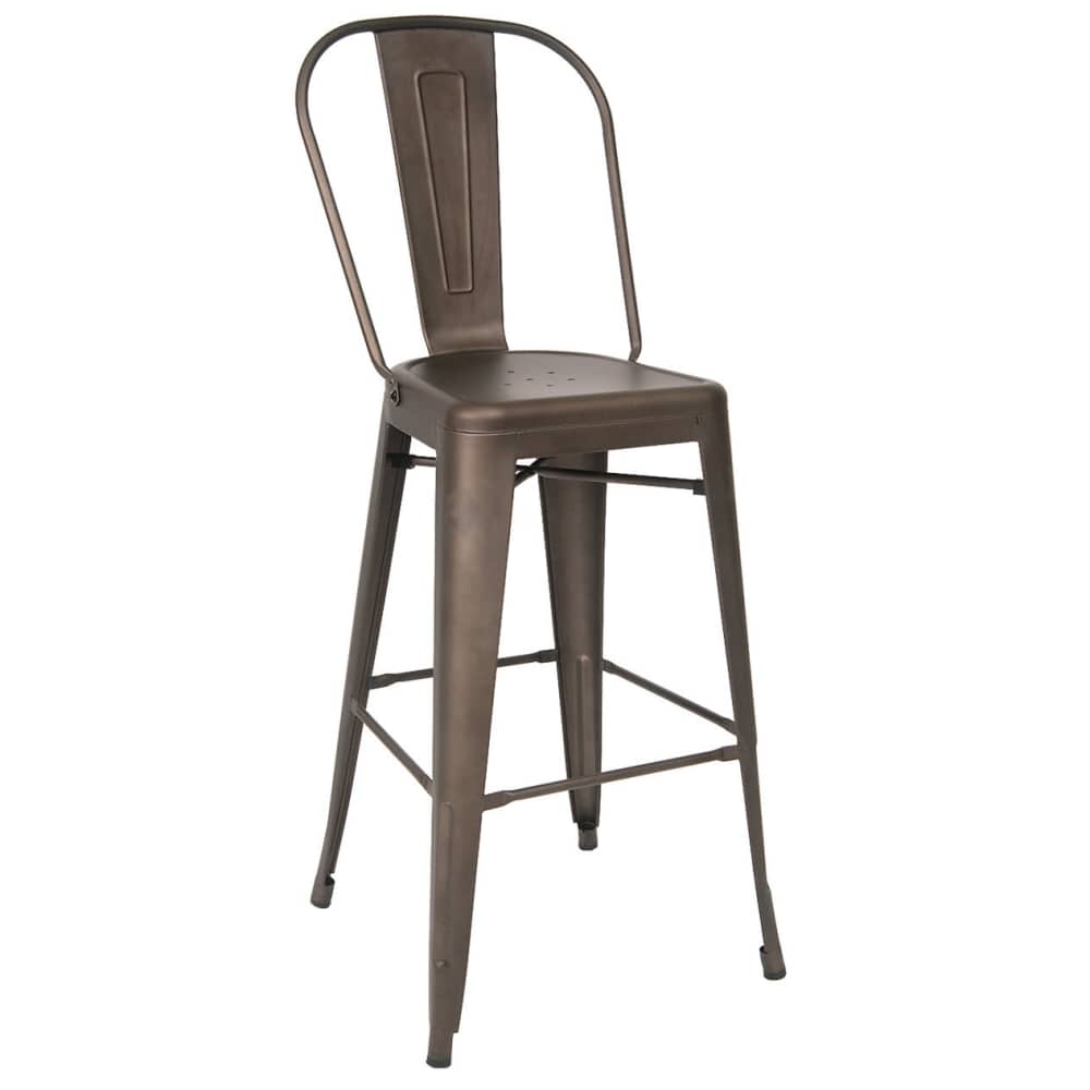 Bistro Style metal in dark gray finish | Bar stool