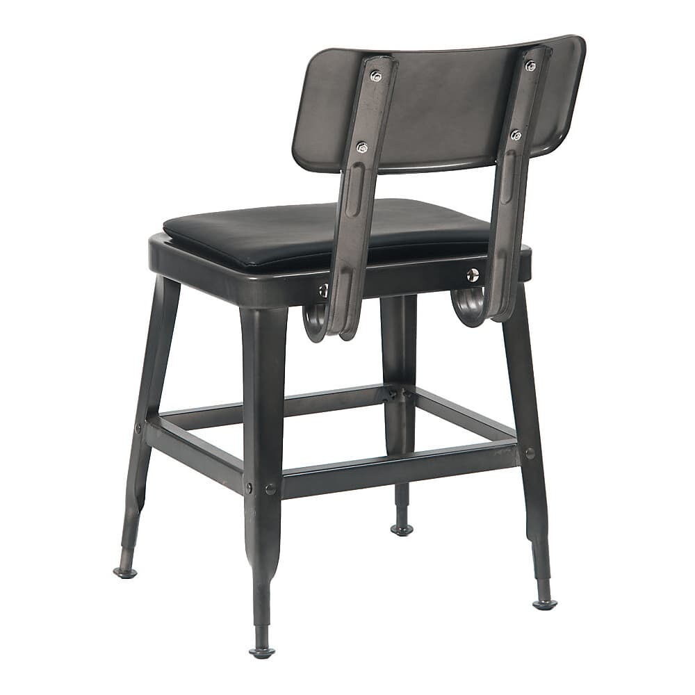 Laurie Bistro-Style Metal Chair in Dark Gray Finish