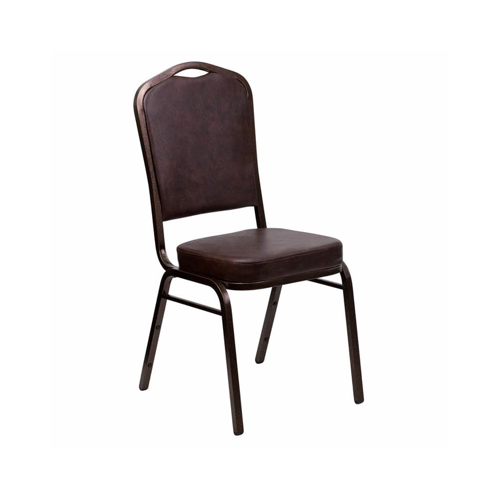 Copper vein metal stack in Brown vinyl | Dining chair