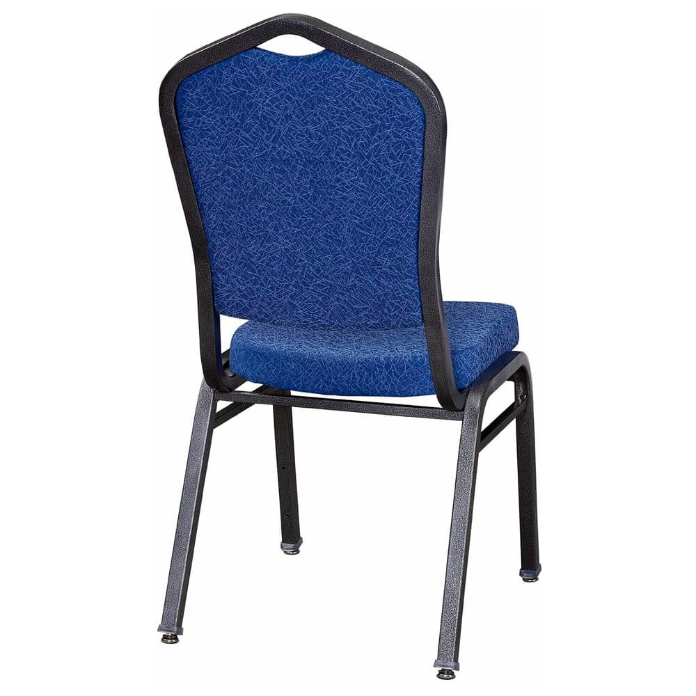 Metal Stack Chair, Silver Vein Frame with Blue 2413 Fabric