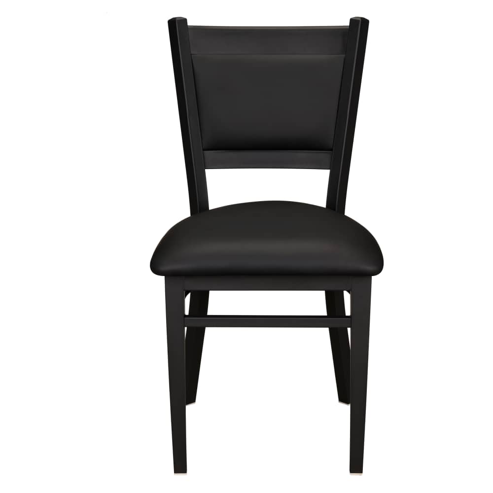 Black vinyl padded back metal | Dining chair