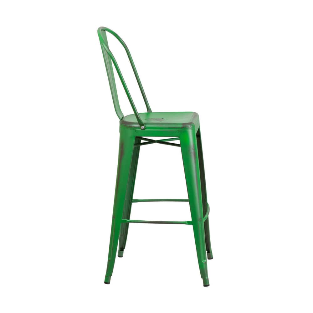 Distressed green Bistro Style | Bar stool