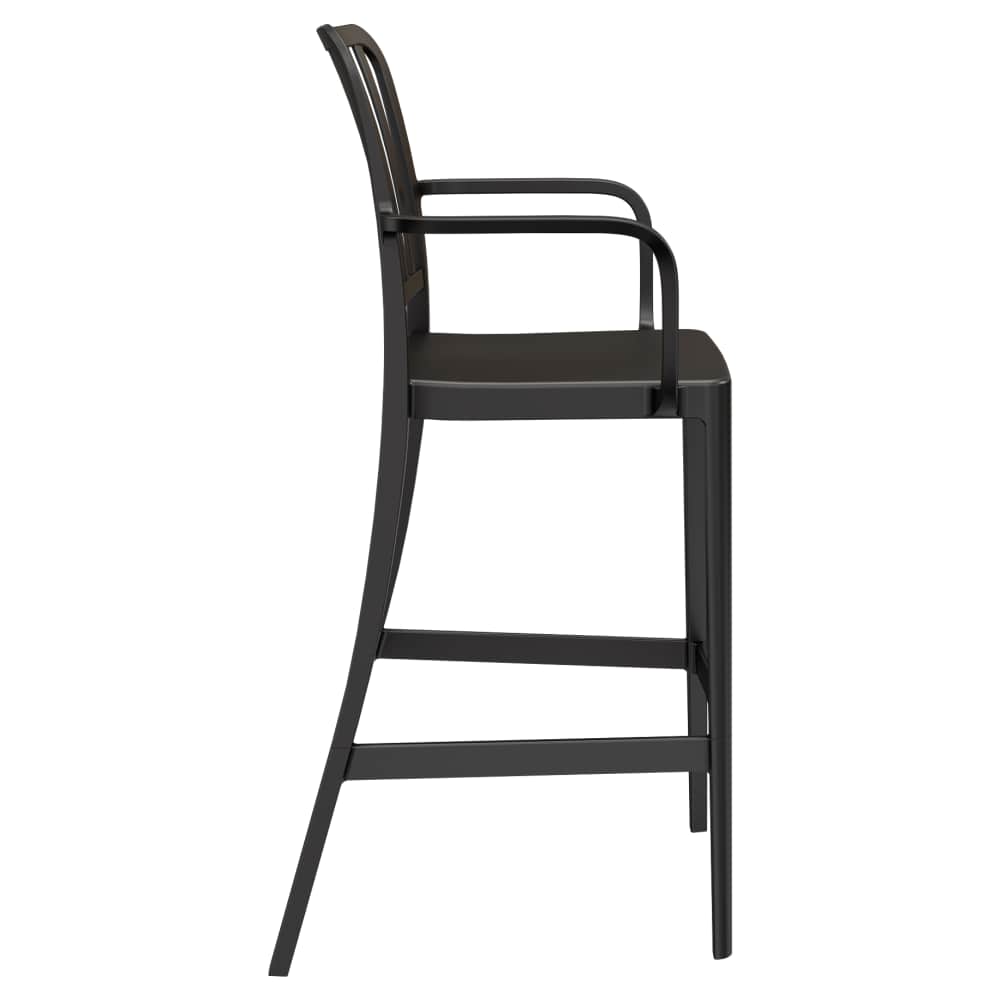 Miles slat-back outdoor resin with arms | Bar stool