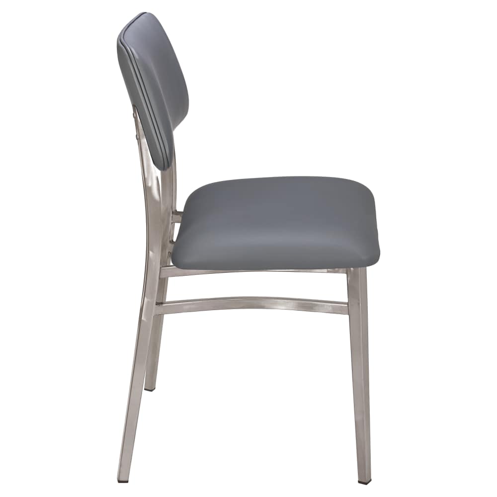 Luca metal with padded back in clear Coat finish | Dining chair