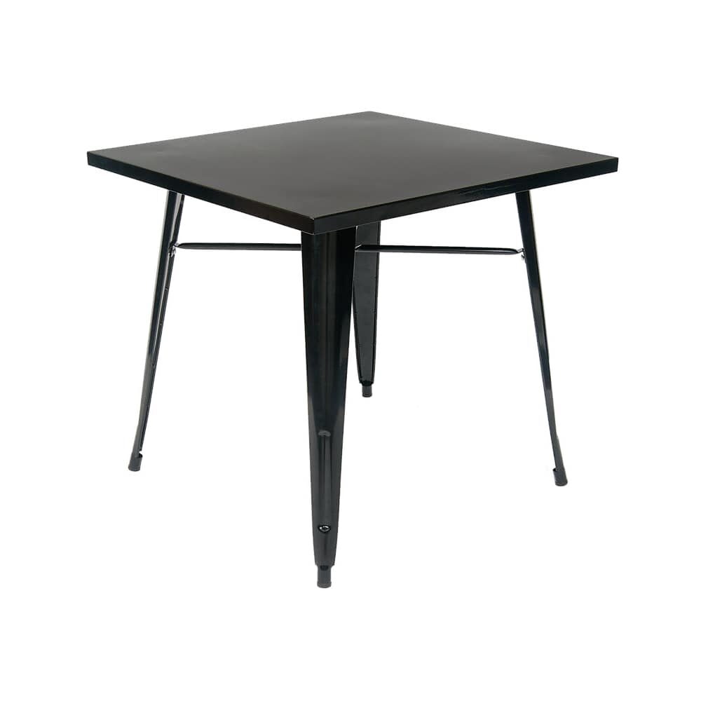 Black Metal Table in Black Finish, Table Height