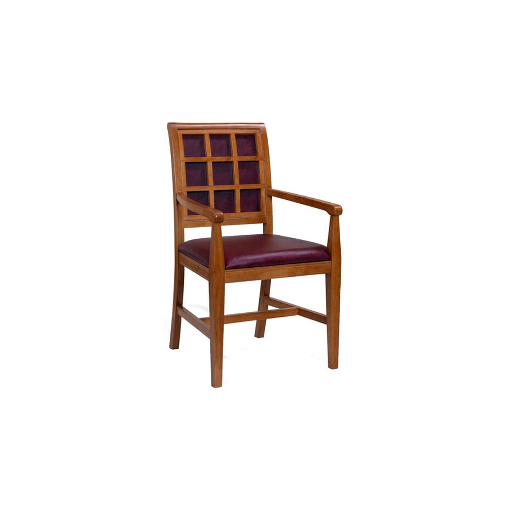 Fully upholstered Straight window-back wood | Armchair