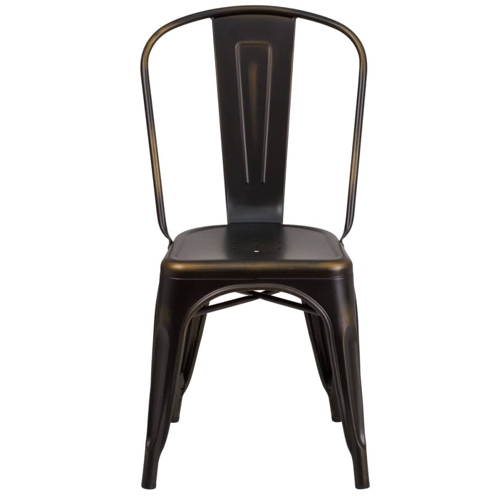 Bistro Style metal in Distressed Bronze finish | Dining chair