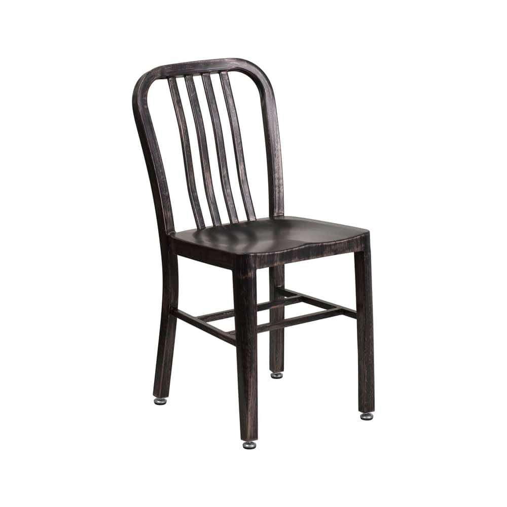 Indoor, outdoor metal in Distressed black finish | Dining chair