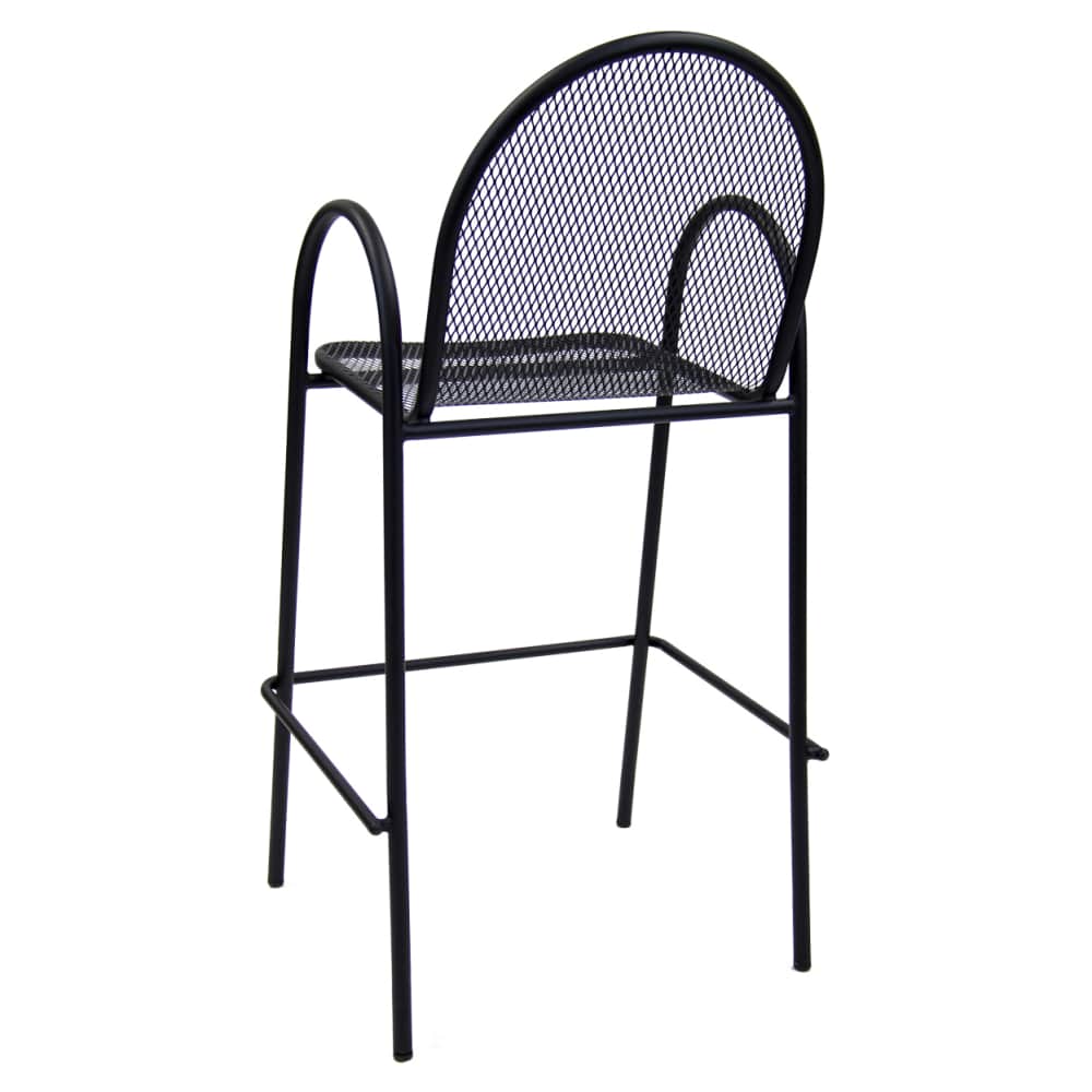 Black metal mesh patio arm | Bar stool