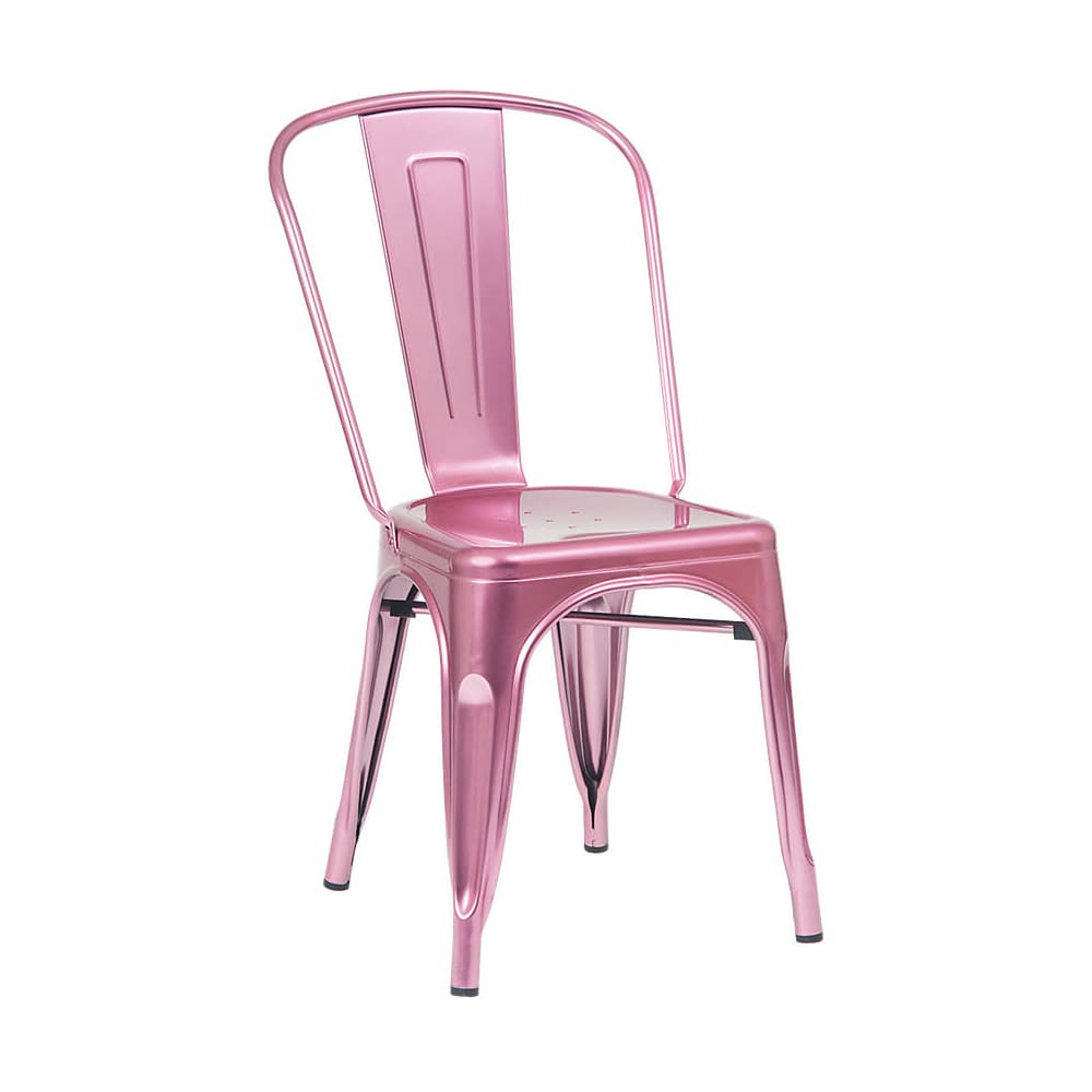 Bistro Style metal in Pink finish | Dining chair