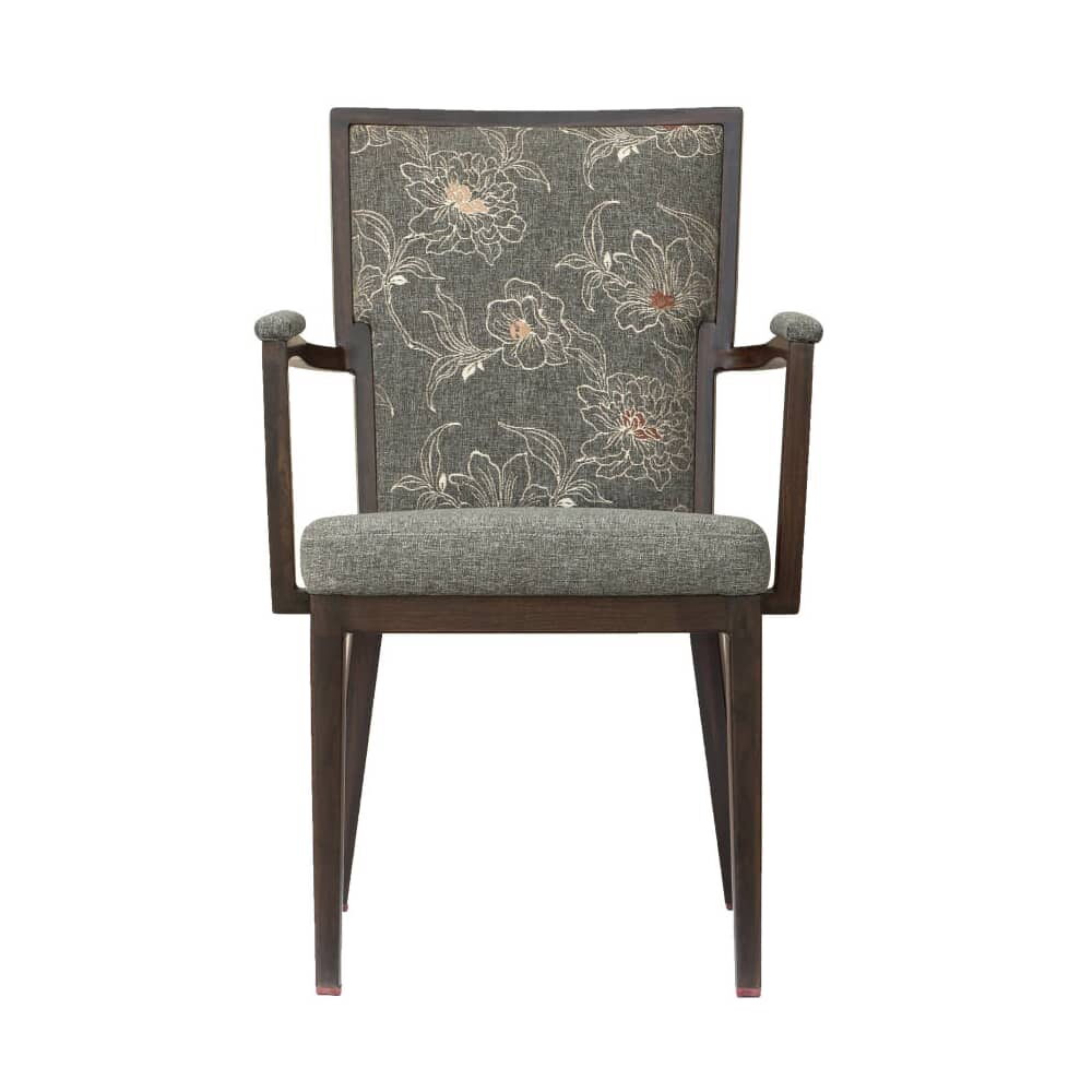 Greebo High Back Wood Grain Aluminum Armchair