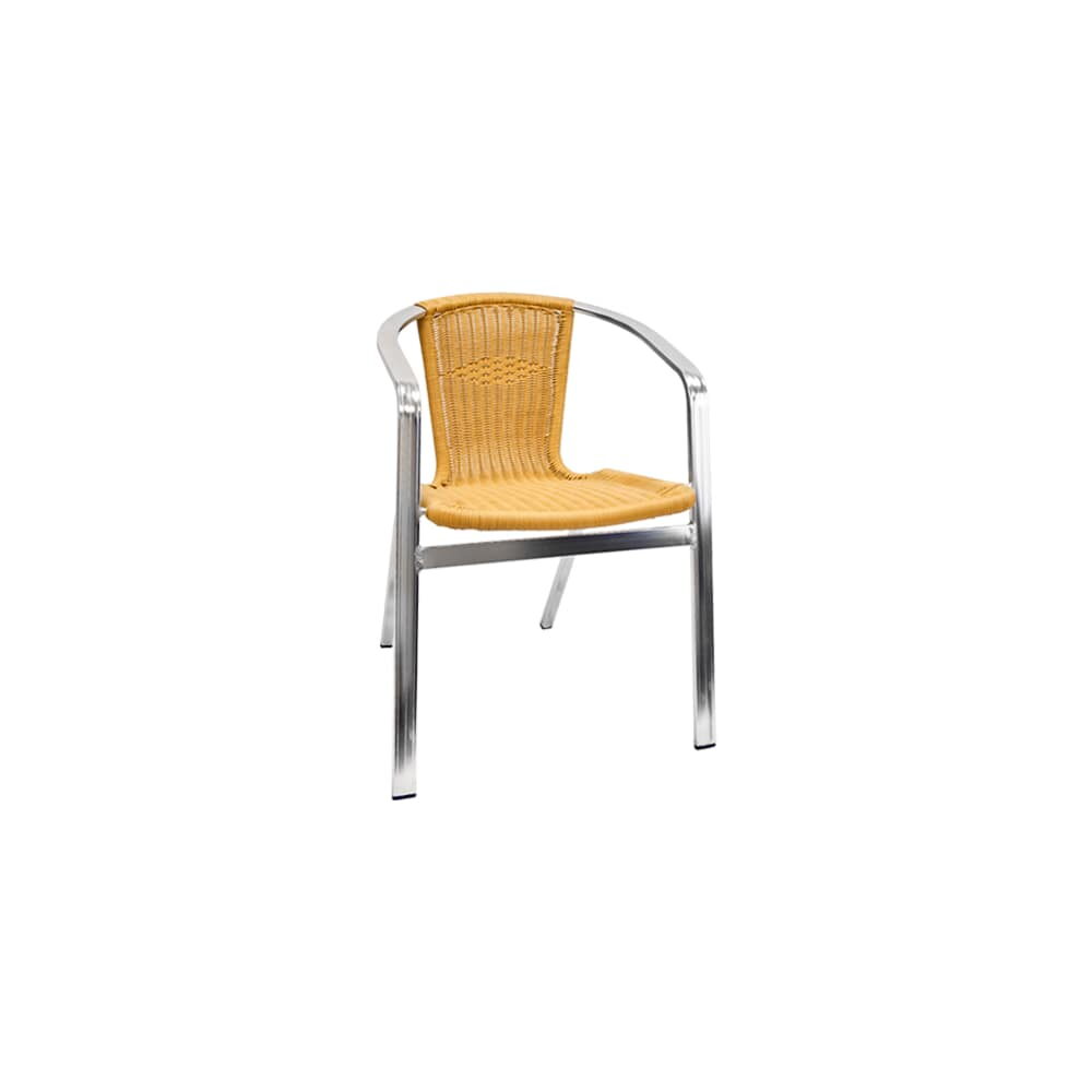Double Tube Aluminum and Rattan Patio Chair