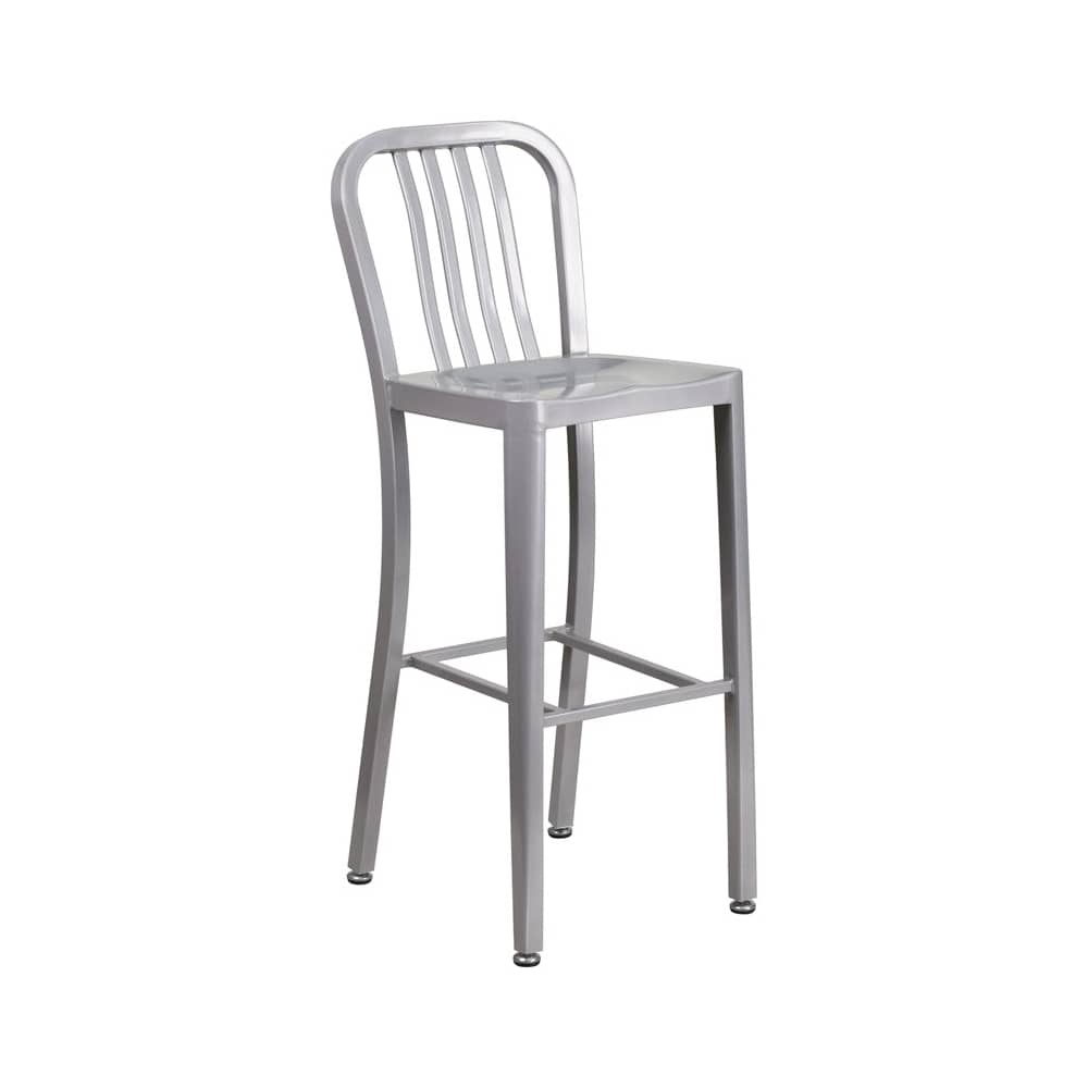 Indoor, outdoor metal in Silver finish | Bar stool