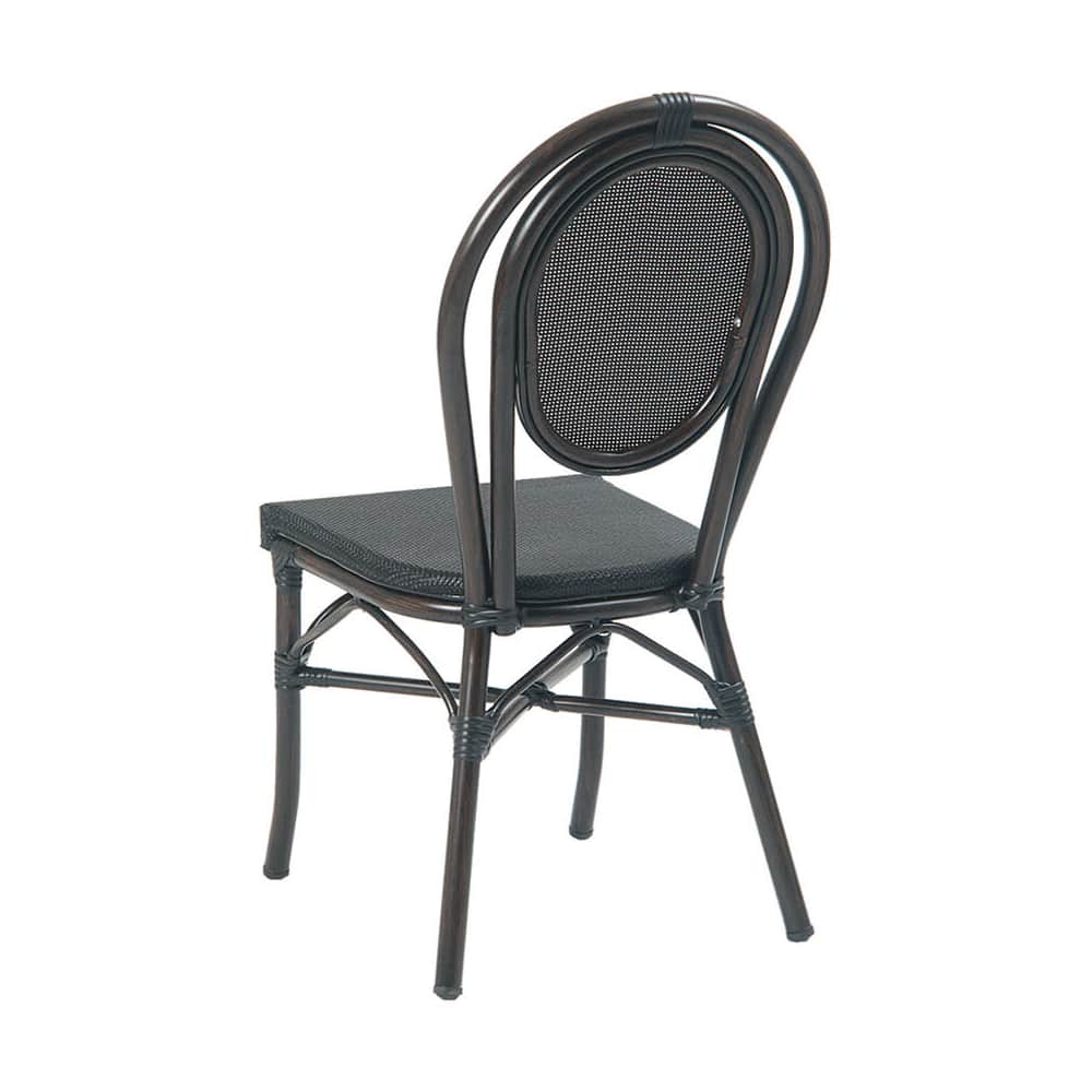 Aluminum bamboo patio with black rattan (FRU-ERAT-68) | Dining chair