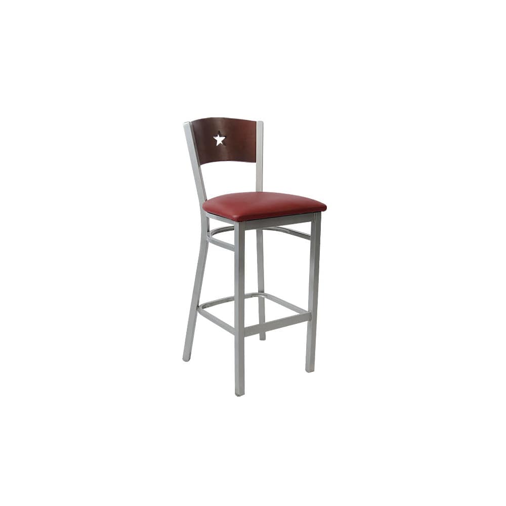 Gray finish Interchangeable back metal with a Star in the back | Bar stool