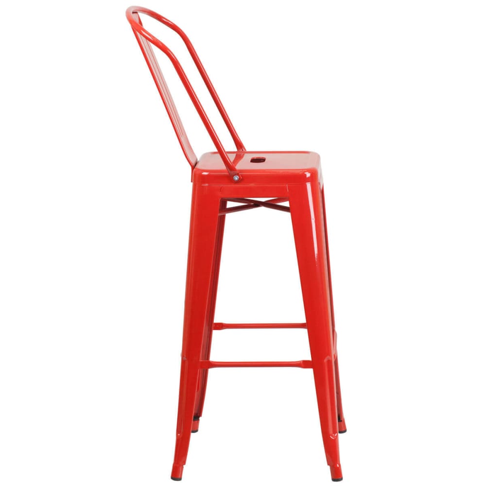 Red Bistro Style metal | Bar stool