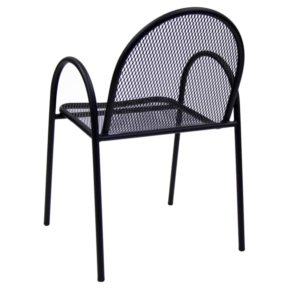 Black metal mesh patio | Armchair