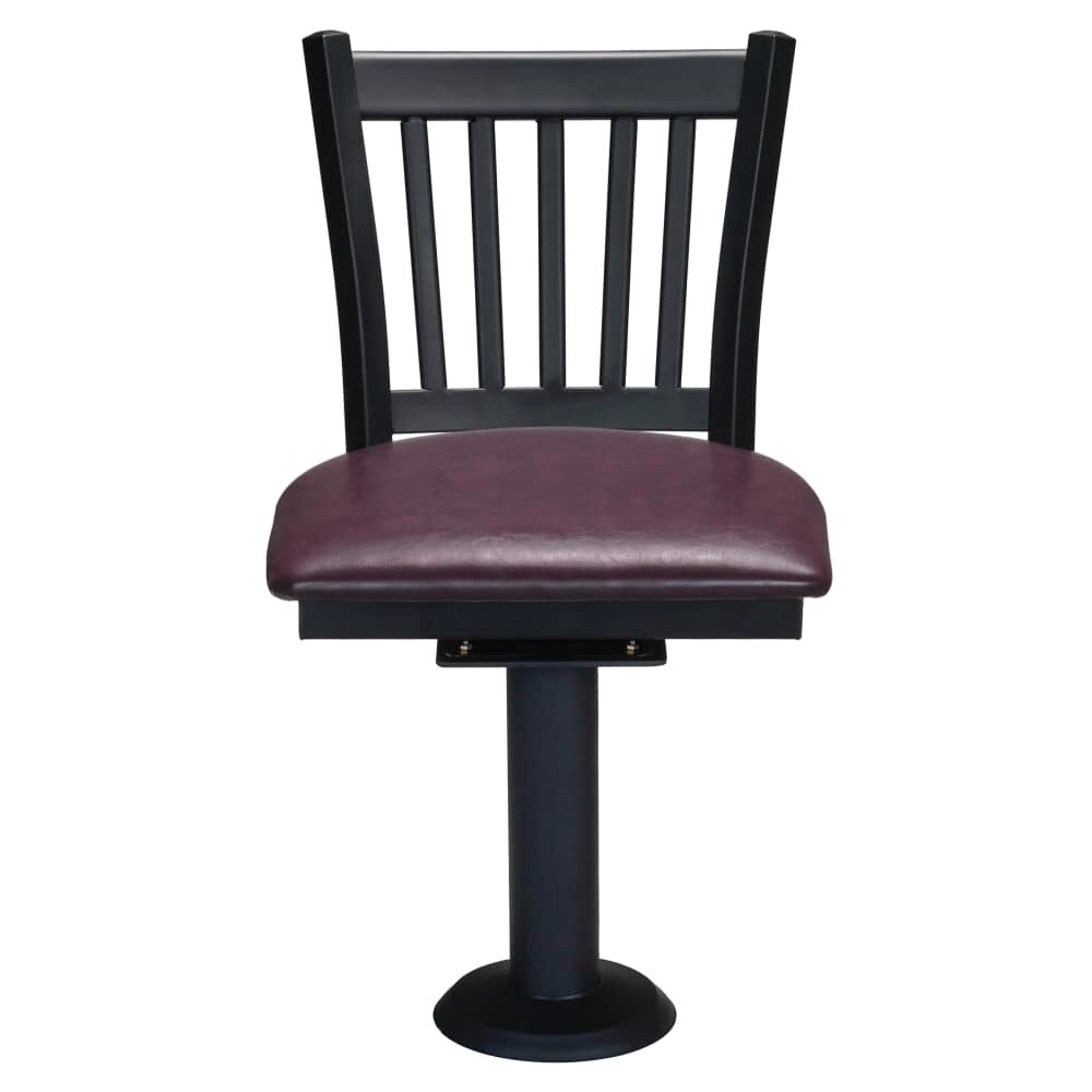 Vertical Slat Bolt-Down Swivel Metal Chair