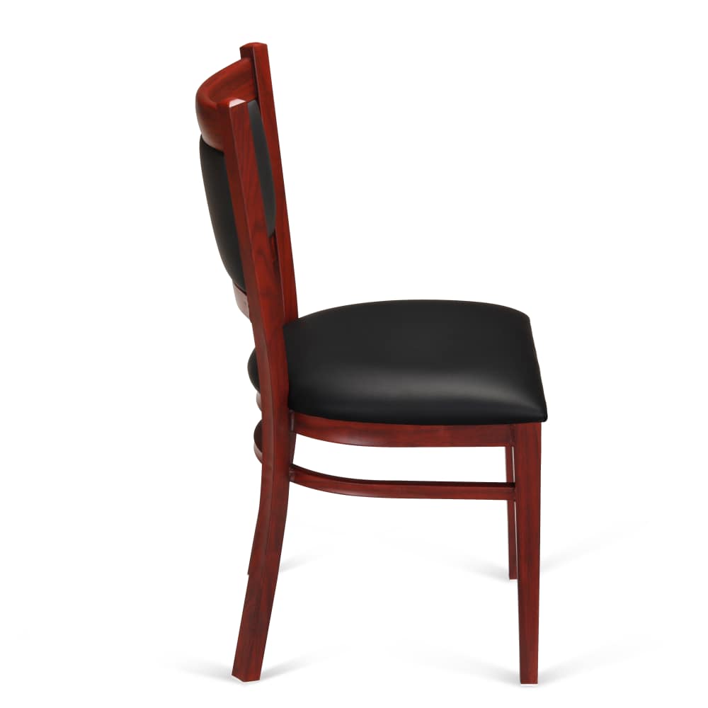 Metal padded back with wood Look finish | Dining chair