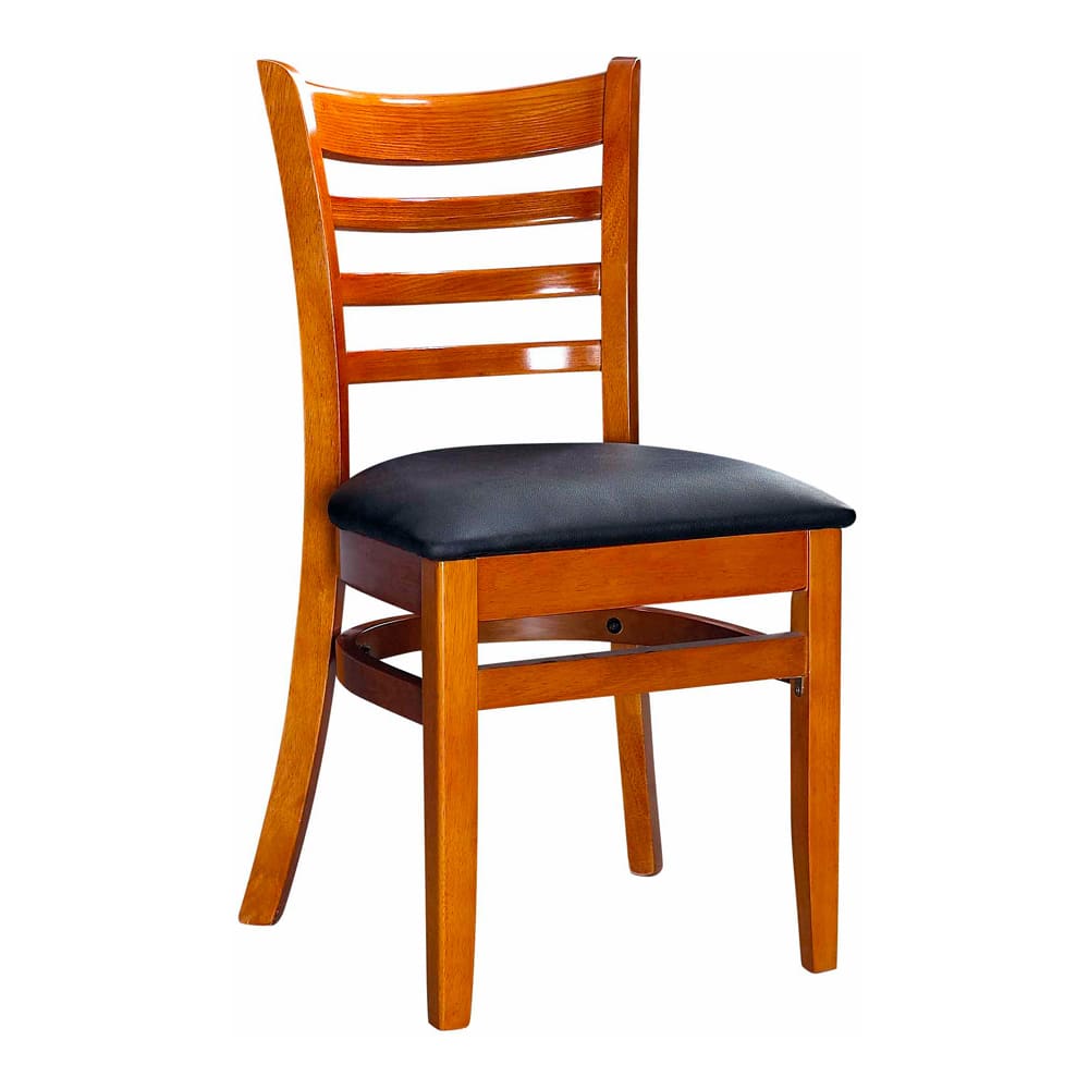 Ladder back wood dining chair