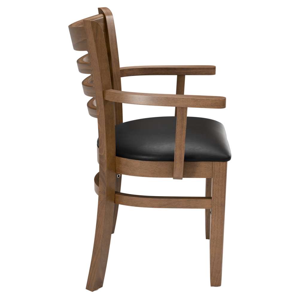 Ladder back wood dining chair