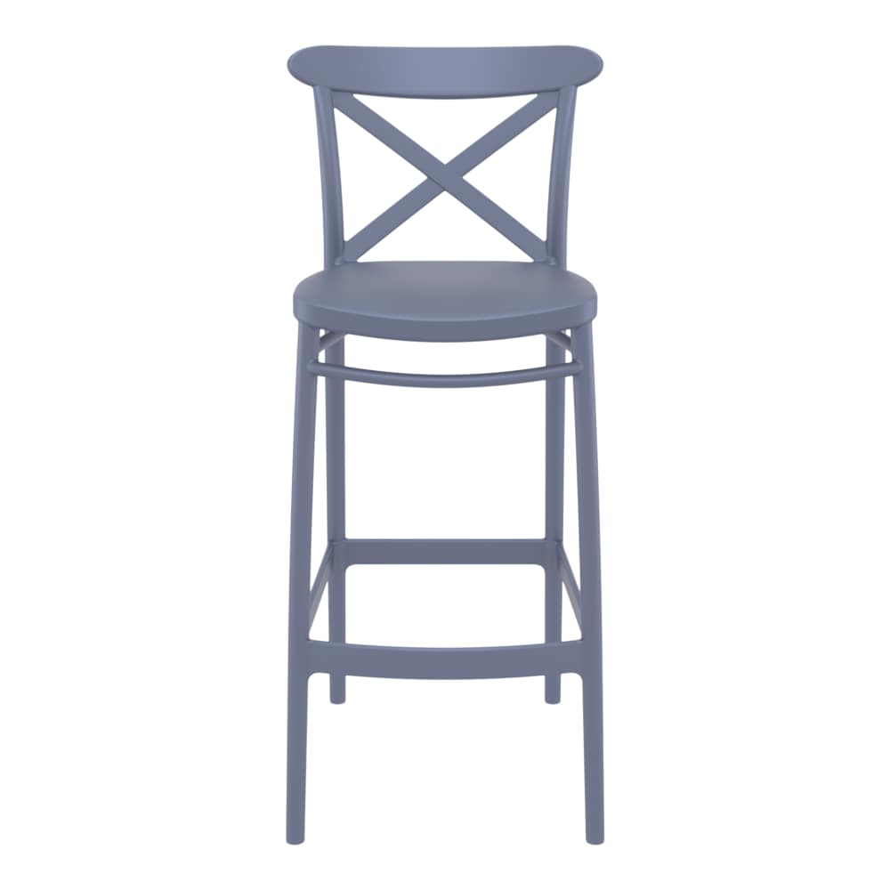 Cross-back resin patio | Bar stool