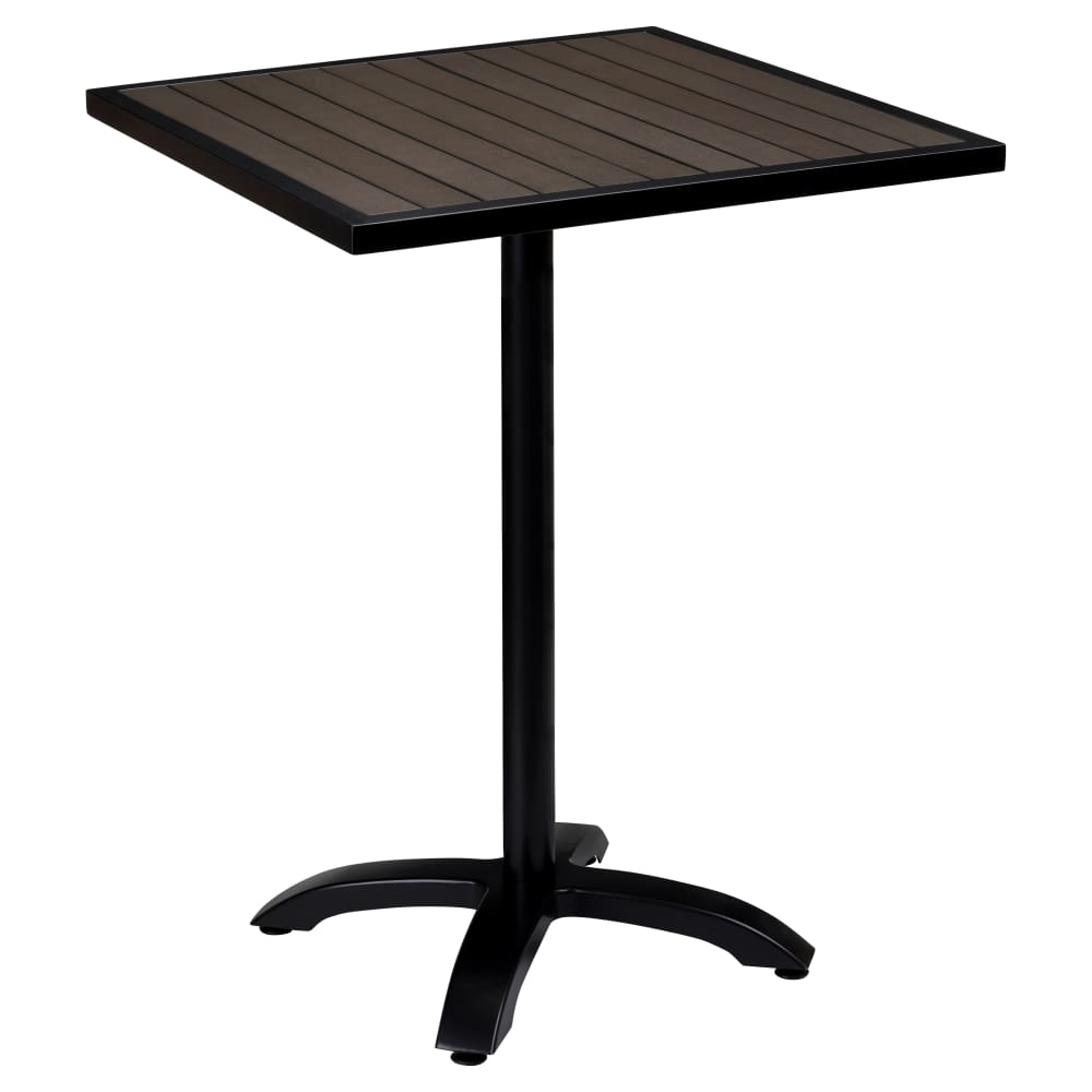 Black aluminum and dark walnut bar-height patio | Seating set